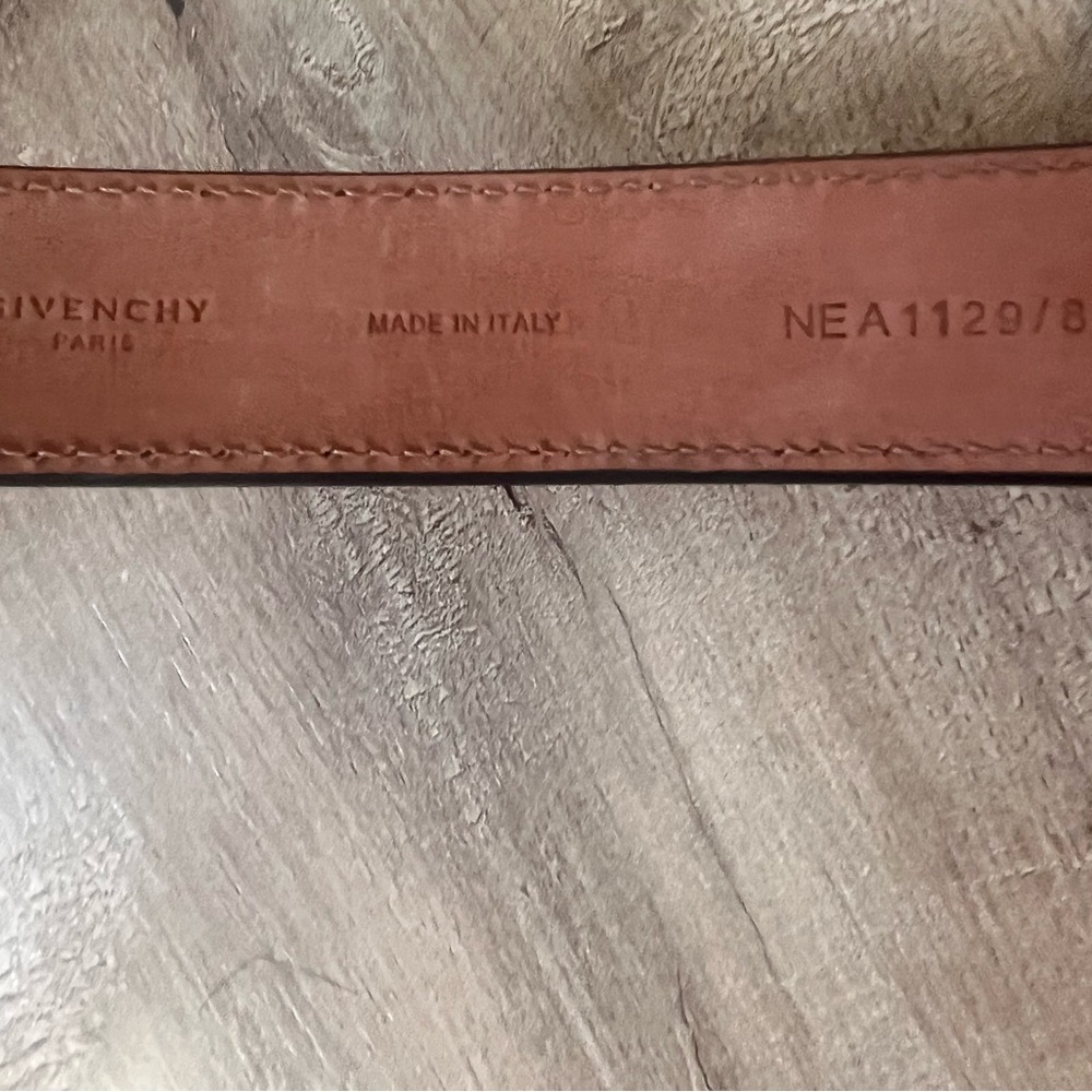 Black Leather Belt with Gold Buckle - Picture 2 of 2